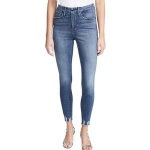 Good American Good Waist with chew hem jeans Blue436